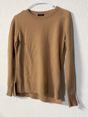 Halogen Crewneck 100% soft Casual Cashmere Sweater in Tan / Caramel size S